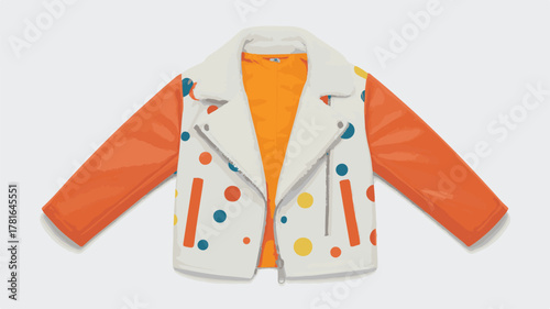 Orange shirt with red and yellow tie isolated on white background