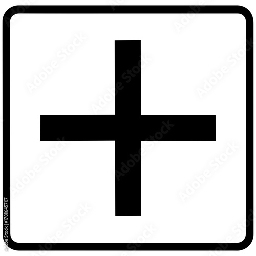 First aid medical signage icon with transparent background emergency help symbol
