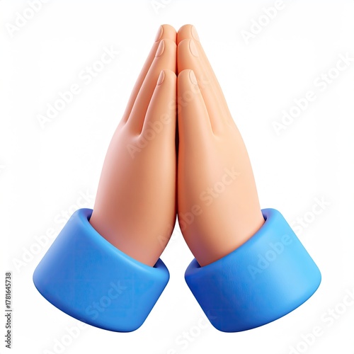 Two hands clasped, fingers interlaced in a praying gesture