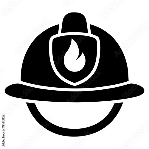 Firemen helmet icon with transparent background firefighting safety symbol
