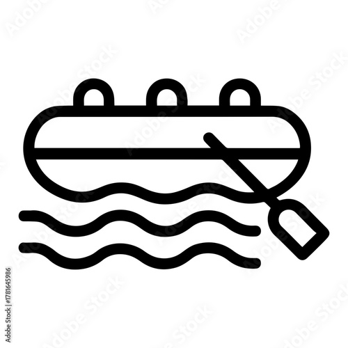 Life raft signage icon with transparent background marine safety symbol

