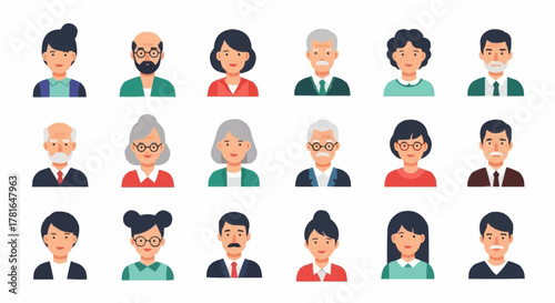 Diverse Collection of People Avatars for Professional and Social Use.