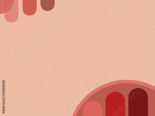 Abstract Warm Tone Minimalist Background with Geometric Arch Shapes