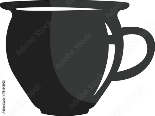 vector illustration of a black mug