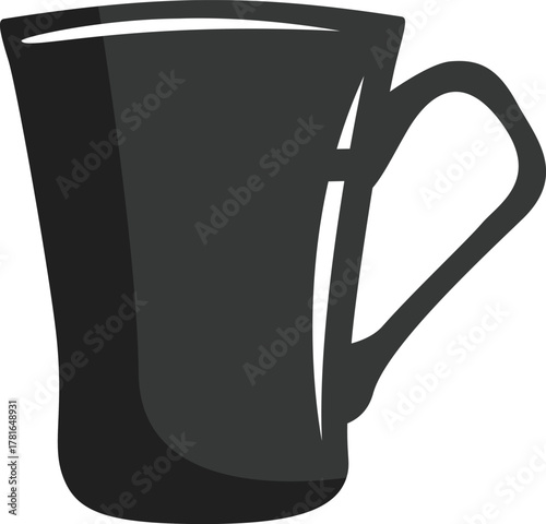 vector illustration of a black mug