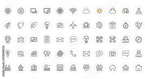 Set of thin line icons for business, management, strategy, marketing, and finance collection of modern linear pictogram pack outline icon vector illustration