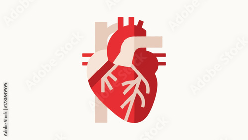 Modern Geometric Heart Organ Illustrator Artwork Banner Background Design Template 