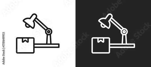 Inspection Lamp Outline Icon In Black And White Filled Style