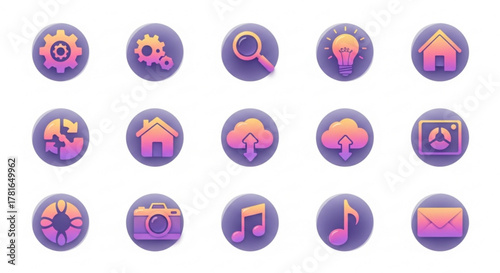 Collection of 15 beautifully designed app icons, perfect for enhancing user interface and experience in your next project