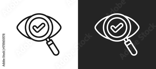 Visual Inspection Outline Icon In Black And White Filled Style