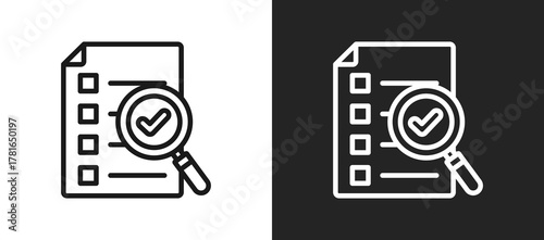Inspection Summary Outline Icon In Black And White Filled Style