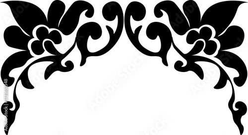 traditional pattern of sumatera. floral pattern with dark color