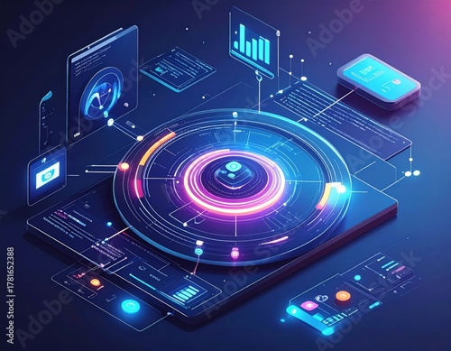 AI workflow automation artificial intelligence software interface nodes triggers data tool dashboard coding icon flow process technology 3d rendering