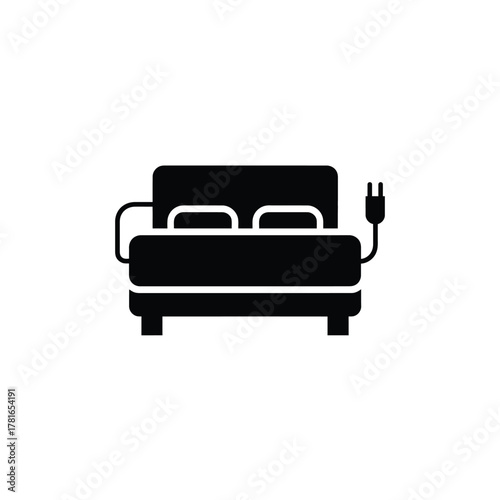 Heated Mattress, Solid Double Bed, Power Plug, Energy Concept, Transparent BG