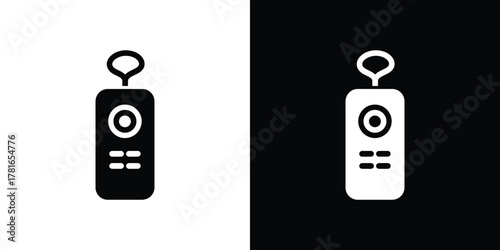 Luggage Scale Icon, Black and White Silhouette, Handle Loop, Digital Display