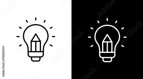 Creative Process  White Icon Set Design