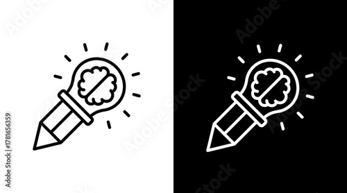 Design Thinking  White Icon Set Design