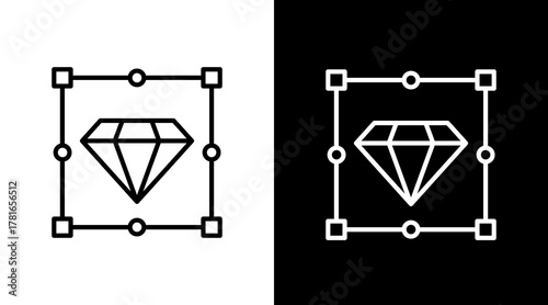 Diamond  White Icon Set Design