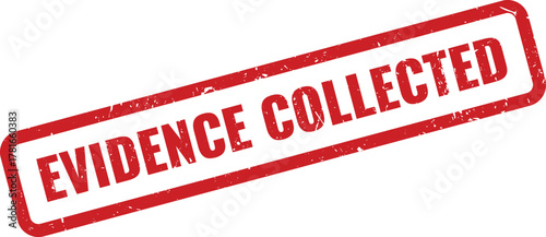 Official Red Grunge Evidence Collected Rubber Stamp for Investigation and Legal Documentation