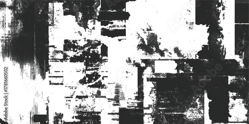 Abstract black ink splatter on white background creating dynamic chaotic texture overlays grunge effects, and creative projects.