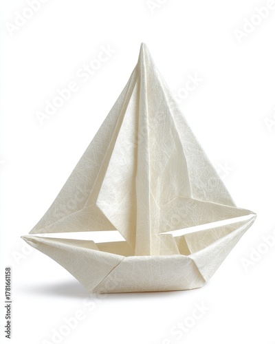 Wallpaper Mural Folded Paper Sailboat In White Background Torontodigital.ca