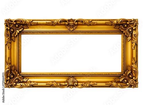 Wallpaper Mural Ornate antique gold picture frame isolated on transparent background Torontodigital.ca
