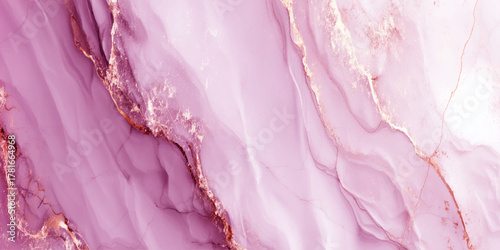 Abstract purple and gold marble ink texture background with fluid waves and metallic accents for luxury design.