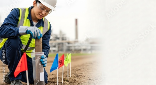Soil Sampling and Contamination Testing for Environmental Compliance at Industrial Plant Monitoring Soil Quality