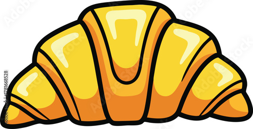 Golden Croissant Pastry With Flaky Layers And A Shiny Exterior Isolated On White Background