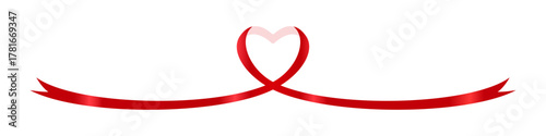 ハート型のリボン、デコレーション素材