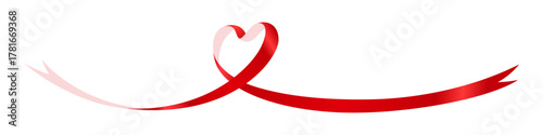 ハート型のリボン、デコレーション素材