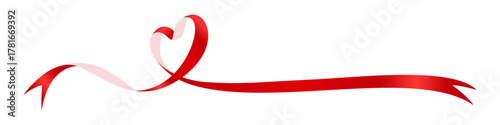 ハート型のリボン、デコレーション素材