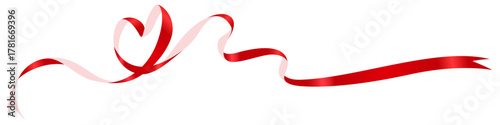 ハート型のリボン、デコレーション素材