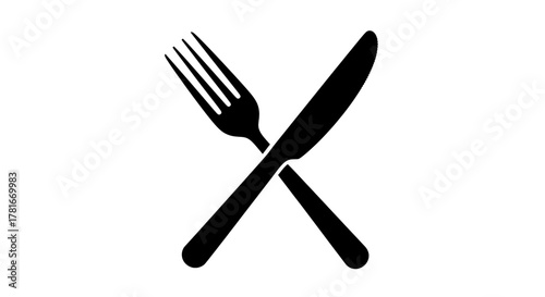 Crossed fork and knife vector , fork and knife
