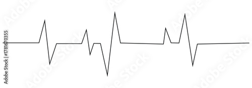 stethoscope integrated into ECG heartbeat line illustration, symbolizing heart checkup, diagnostics and cardiology in minimalist vector style