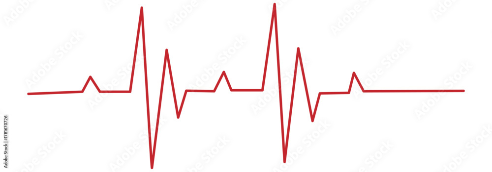 Naklejka premium Continuous one line representing a heartbeat outline vector art illustration, Heart beat one line. Hand drawn symbol vector illustration.