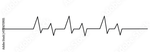 Continuous one line representing a heartbeat outline vector art illustration, Heart beat one line. Hand drawn symbol vector illustration.