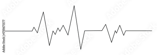 Heartbeat line icon with transparent background, depicting an electrocardiogram waveform, pulse rhythm, and medical vital signs for health monitoring, vector illustration 