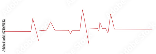 Heartbeat line icon with transparent background, depicting an electrocardiogram waveform, pulse rhythm, and medical vital signs for health monitoring, vector illustration 