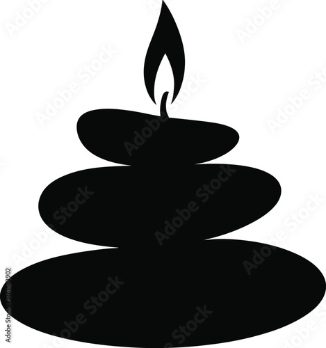 Serene zen stones and candle silhouette for spa and wellness designs