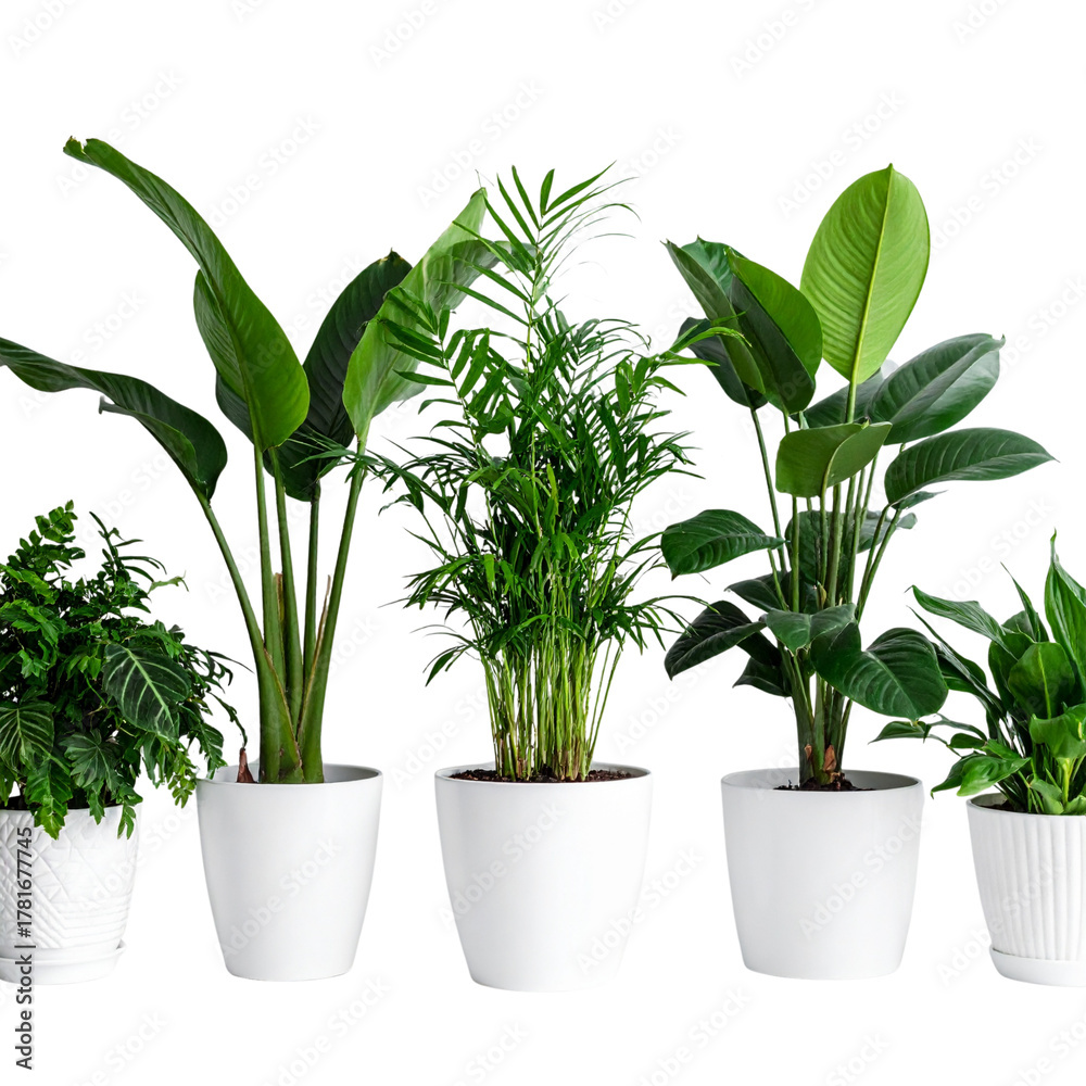 Fototapeta premium Potted basil plant with fresh green leaves isolated on white background