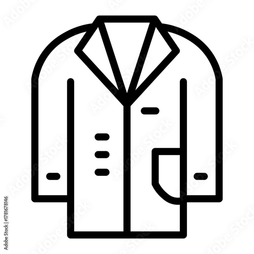 Doctor Coat Vector Line Icon Design