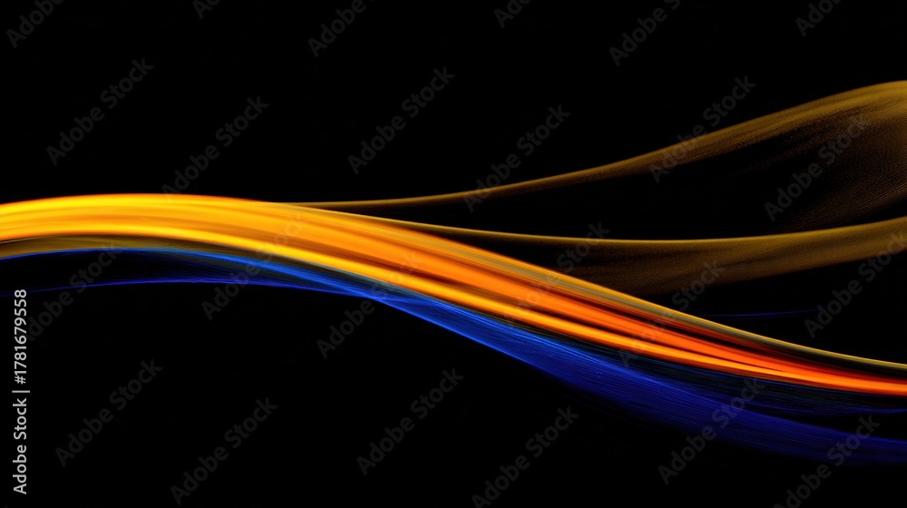 Naklejka premium streak. Abstract motion blur with vibrant color streaks, conveying dynamic energy against a dark, softly glowing background. public awareness campaigns.