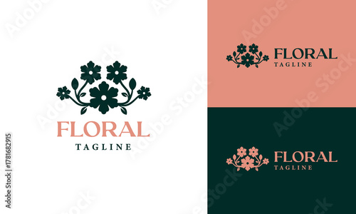 Elegant Royal Floral Crown Business Logo Design