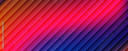 Abstract ribbed fractal glass texture effect with bright smooth fluted vertical lines of colorful gradient. Bold and dynamic design blending bright colors and geometry for modern visual art project