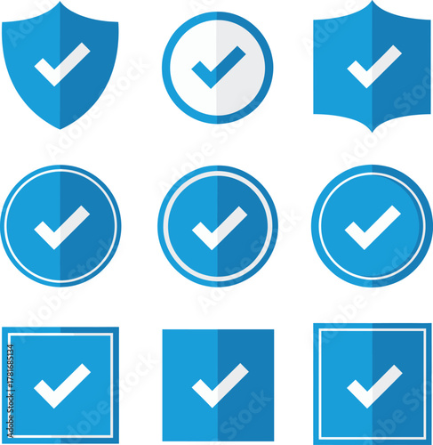 Check Mark Blue Icon Set