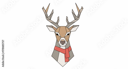 Geometric reindeer with a scarf for holiday cheer brings unique style to winter designs and festive projects this season, adding a touch of modern elegance