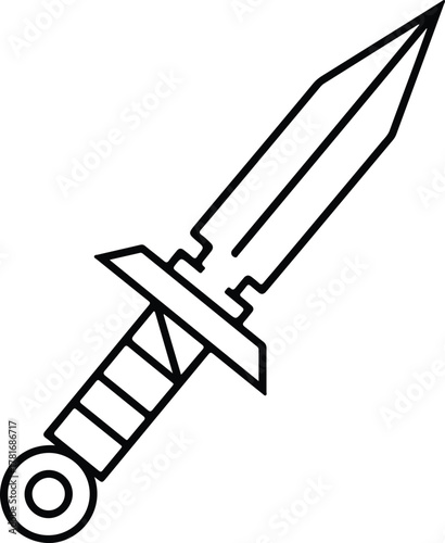 Illustrator Ancient roman gladius short sword vintage weapon Silhouette vector