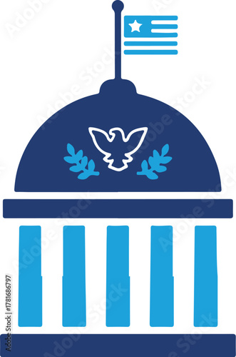 Government building with flag is shown here