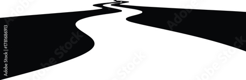 Illustrator Black and white road path Silhouette vector